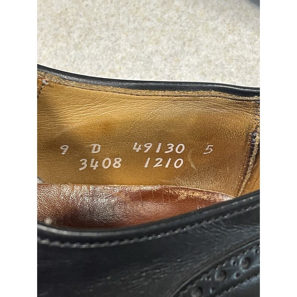ALLEN EDMONDS Men’s Size 9D Black Perforated Leather Cap Toe Lace-Up Shoes - Picture 10 of 11